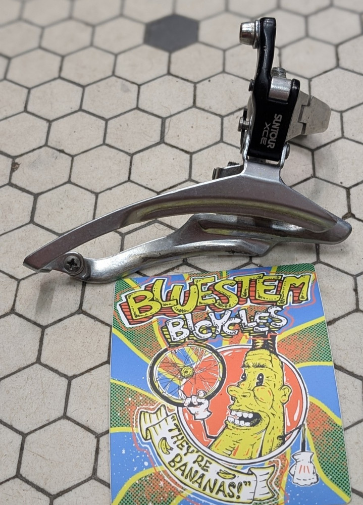 vintage Suntour XCE front derailleur triple 28.6 mm bottom pull