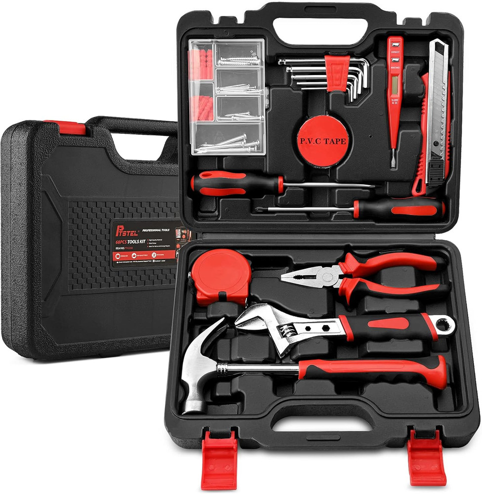 68 Piece Tool Set, General Household Hand Tool Kit, for DIY and Home/Auto Quick