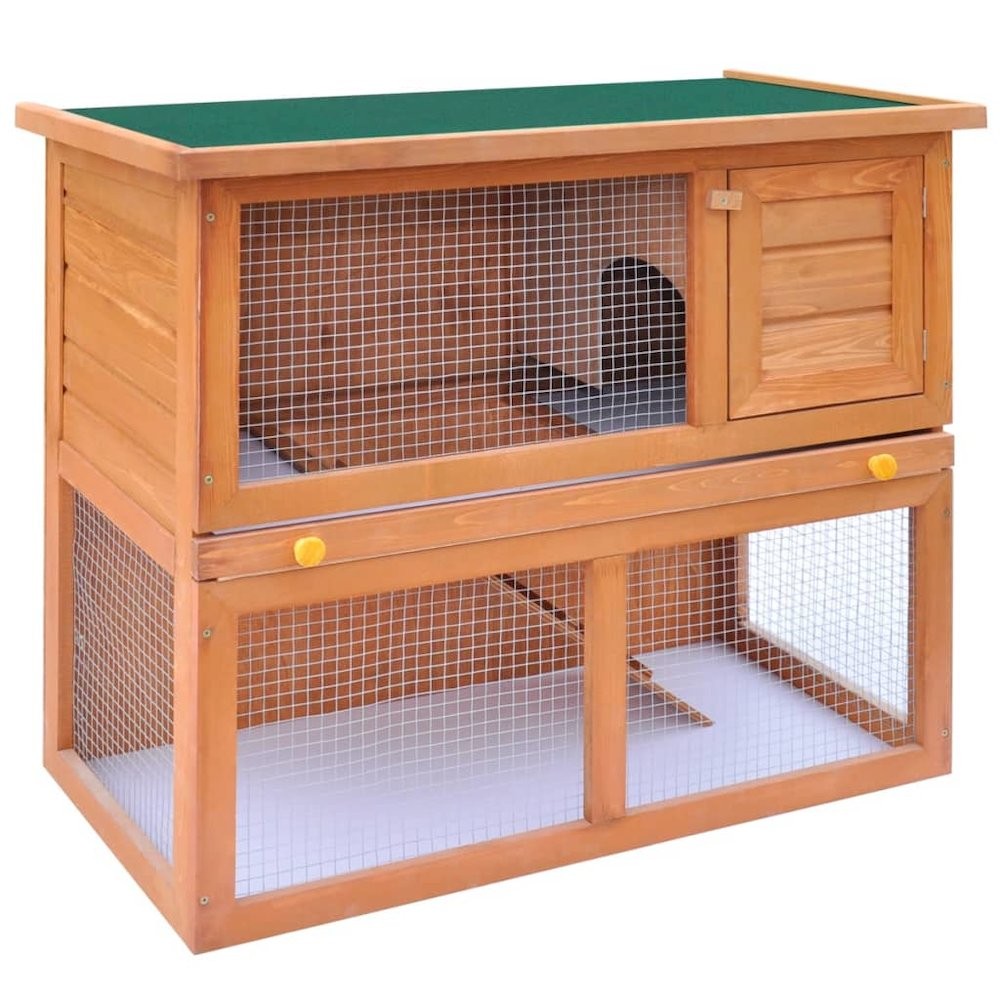 Rabbit Hutch Wooden Solid pine wood Large Height-Adjustable