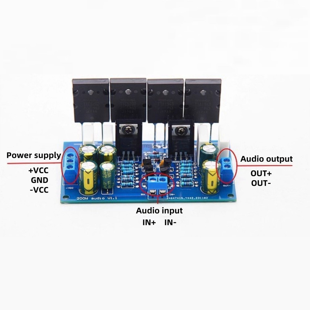 DC 35-60V 200W Mono Power Amplifier Board HiFi PCB Audio Amp Module Replacement