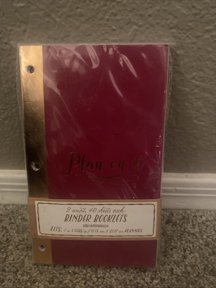 Plan On It - Binder Booklets 2 Count, 40 Sheets Each, Fits 7” X 9.125”