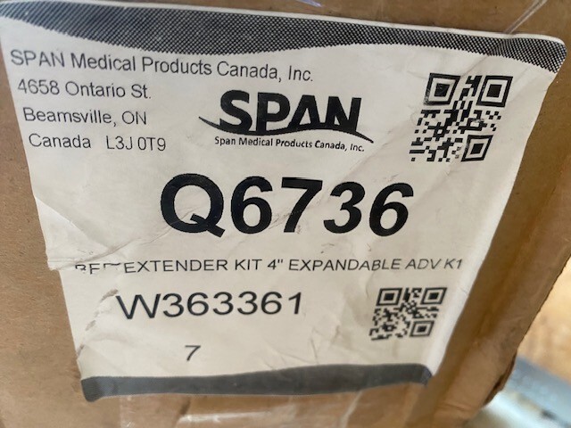 Q6736 Span-America Medical Systems 4" BED EXTENDER