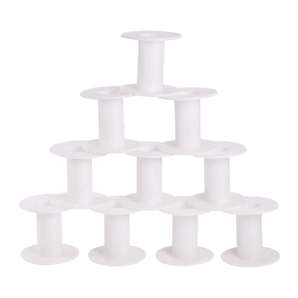 20pcs Empty Plastic Spools, 2 Inch Ribbon Spool White Wire Spools Thread Stri...