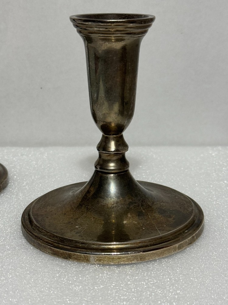 2 Plain Godinger Silver Plate Candle Holders