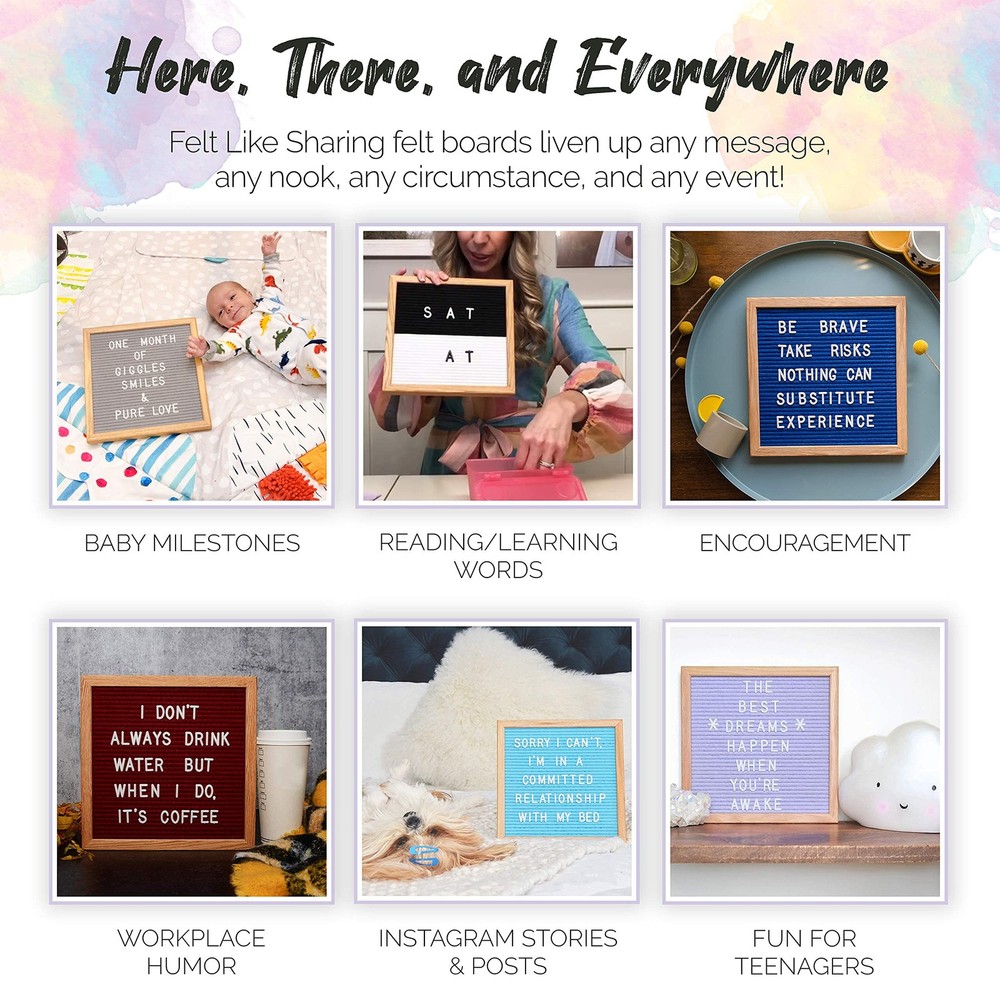 Felt Like Sharing Square Letter Board (Rusty Red - 10"x10", Rusty