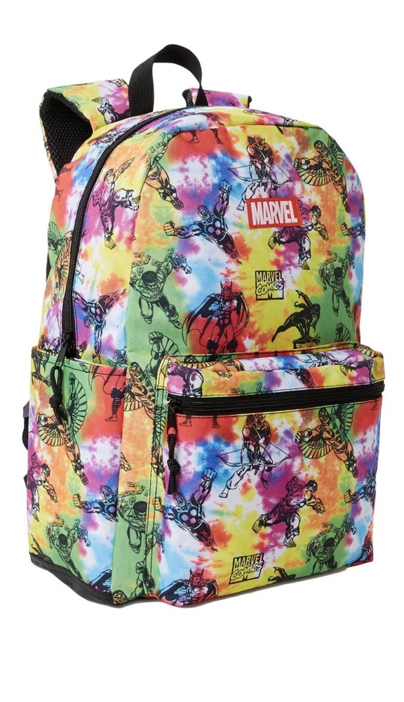 Marvel Comics Superheroes Backpack School Bag Multi-Color Tie Dye. NWT