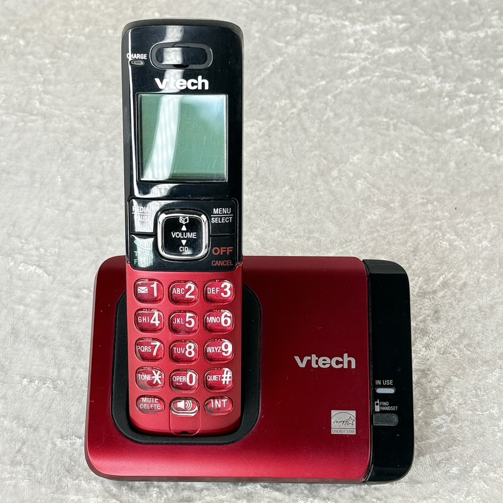 VTech CS6719-16 Cordless Phone System - Ruby Red - Tested, Works