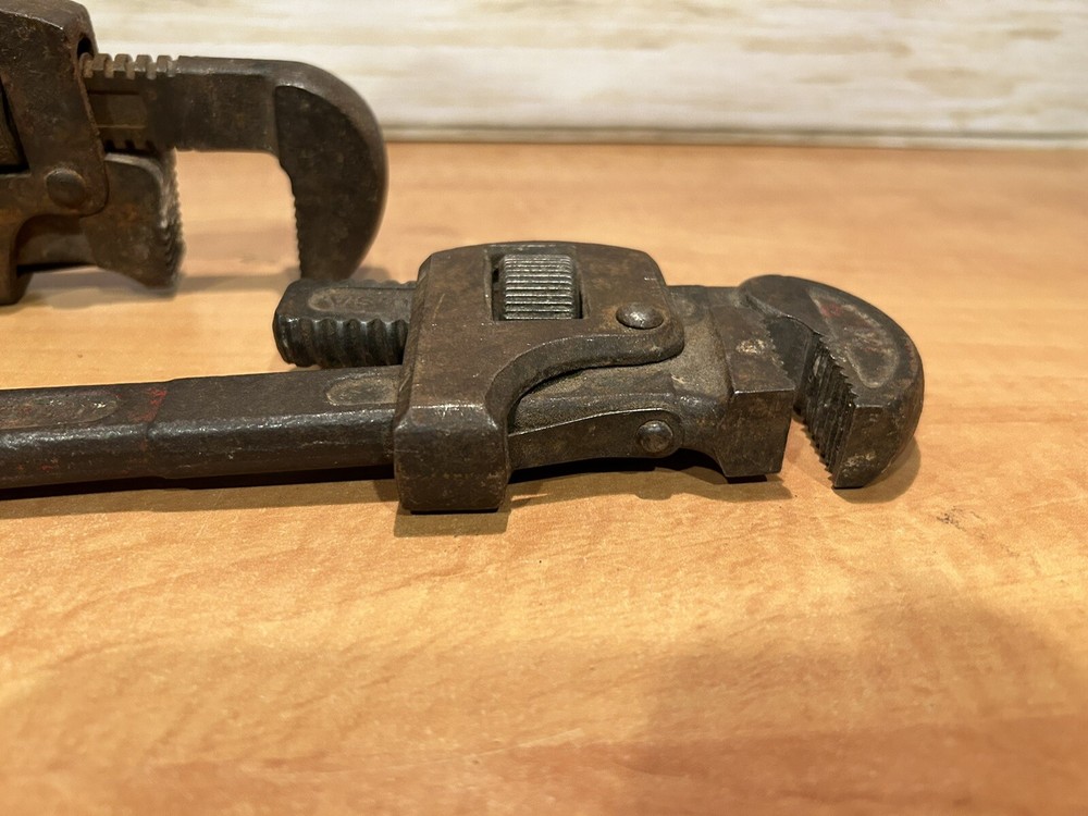 2 Vintage Dunlap Pipe Wrenches lot USA Made