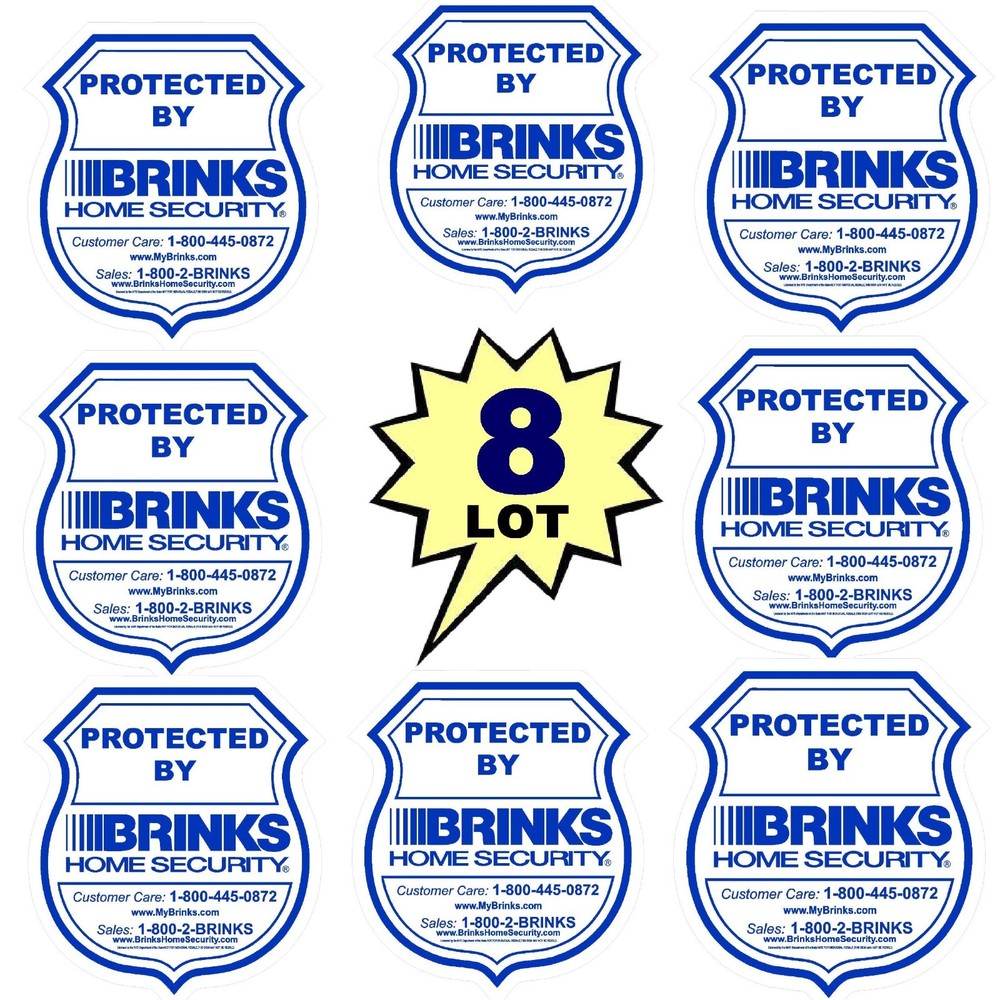 8 BRINKS home store security alarm system door window decals stickers