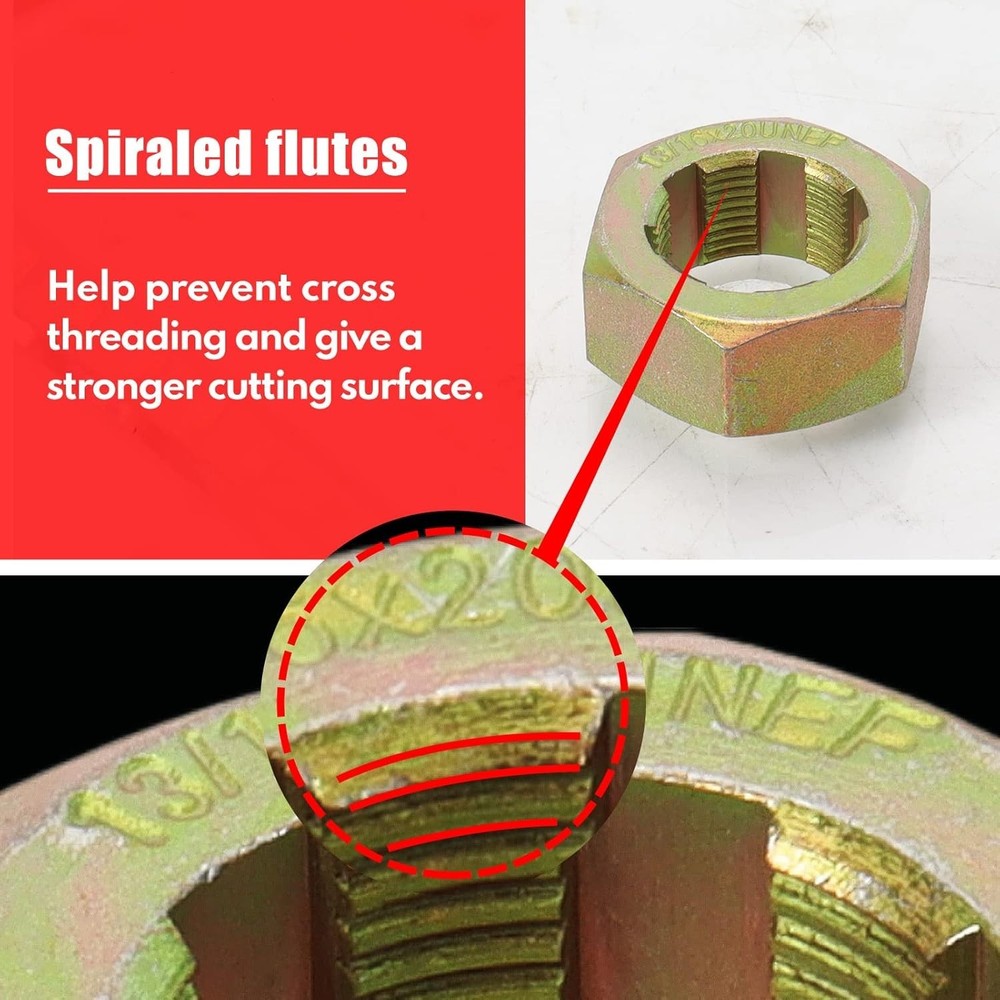 Axle Spindle Rethreading Tool Kit, 10-Piece Axle Wheel Stud Thread Chaser Repair