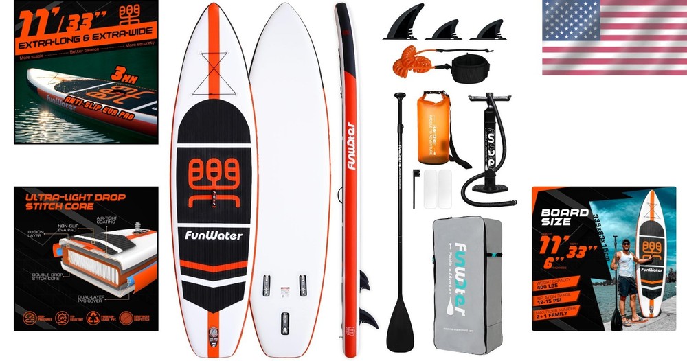Lightweight Inflatable Paddle Board Set - Green