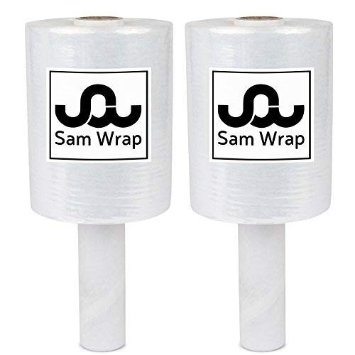 Sam Wrap (R) Stretch Wrap 5" X 1000' Roll With Handle, 80 Gauge Extra