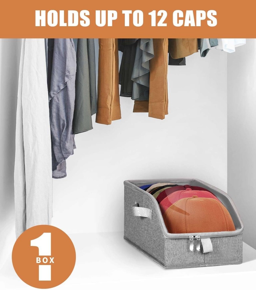Hat Organizer for Baseball Caps, Hat Storage Holder Container for Closet 1