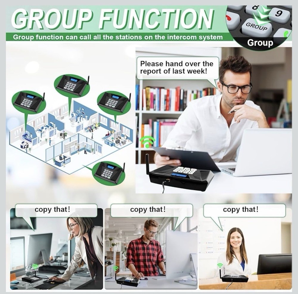 Intercoms Wireless Home Upgraded 5300ft Intercom 9 Channel 2 Code Full Duplex