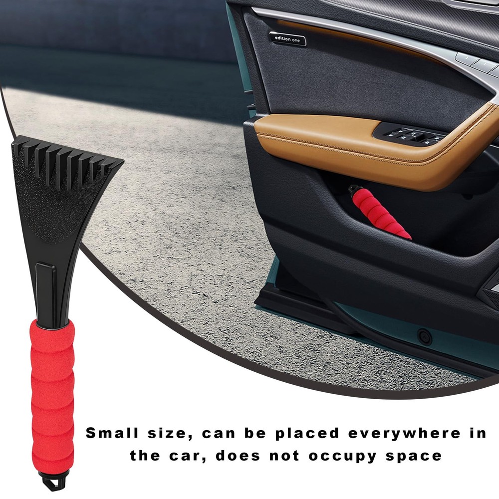 Gasedin 2 PCS Ice Scraper for Car Windshield, Scratch Free Red, 2