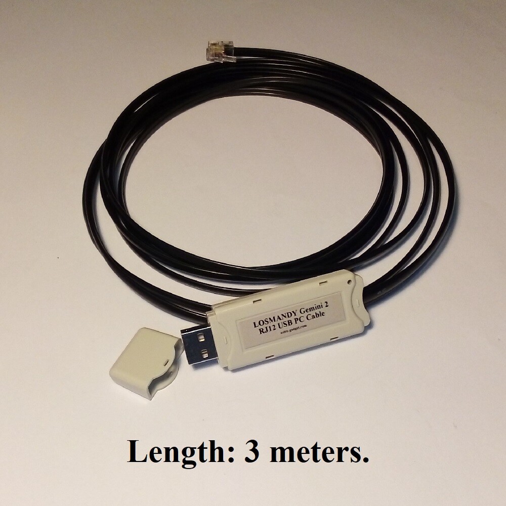 Losmandy Gemini 2 RJ12 USB PC cable 3m