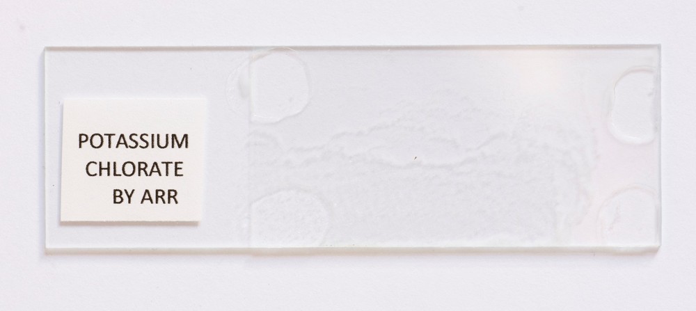 Microscope slide for polarization, Chlorate of Potassium