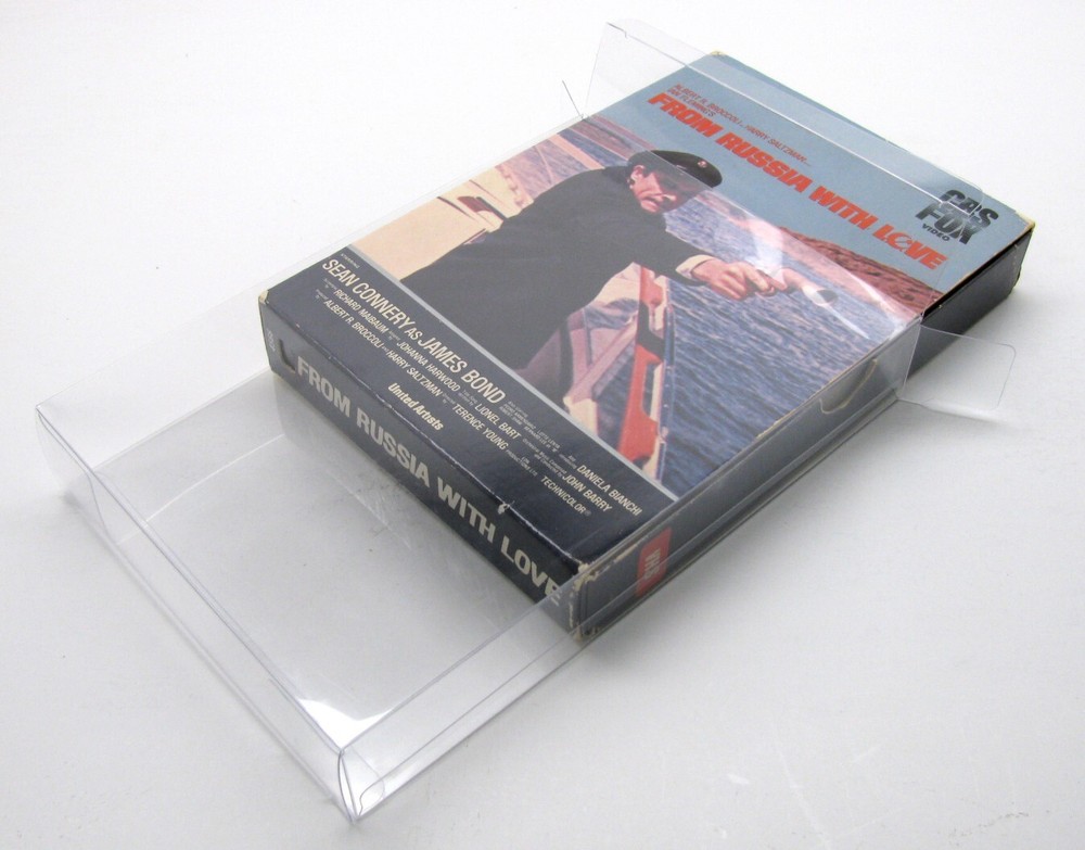 5x VHS DRAWER BOX (SIZE I) - CLEAR PLASTIC PROTECTIVE BOX PROTECTORS SLEEVE