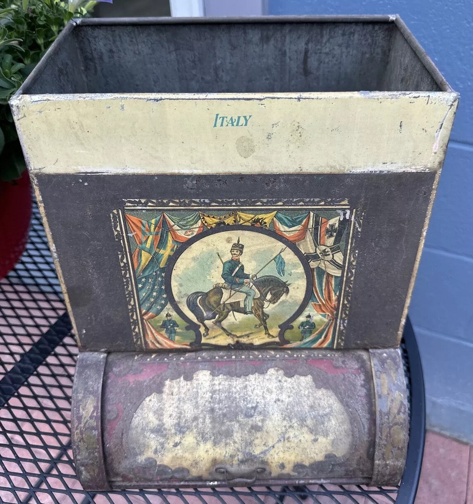 Antique Tin Toleware Store Display Spice Container Italy