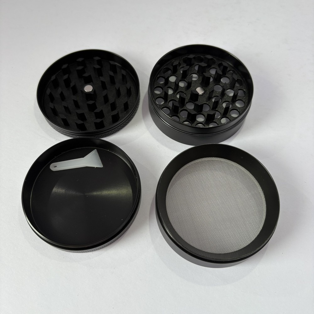 Herb Grinder 2.5" - 4 Layers Spice Grinder, Multipurpose Crusher, Black