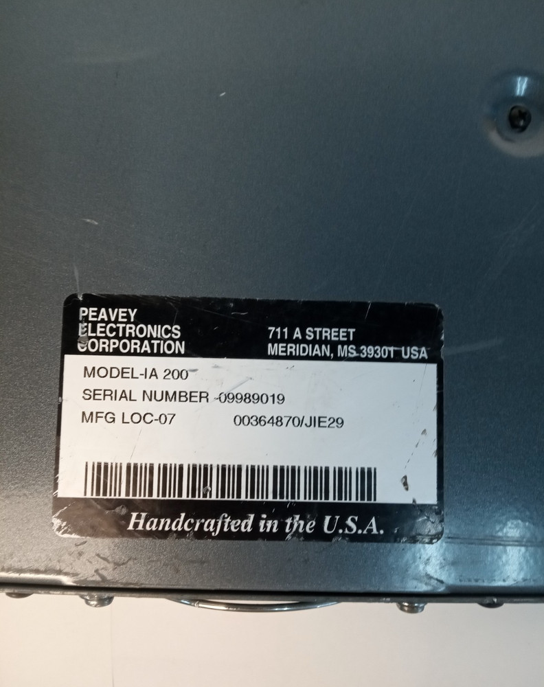 Peavey IA 200 Architectural Acoustics Power Amplifier