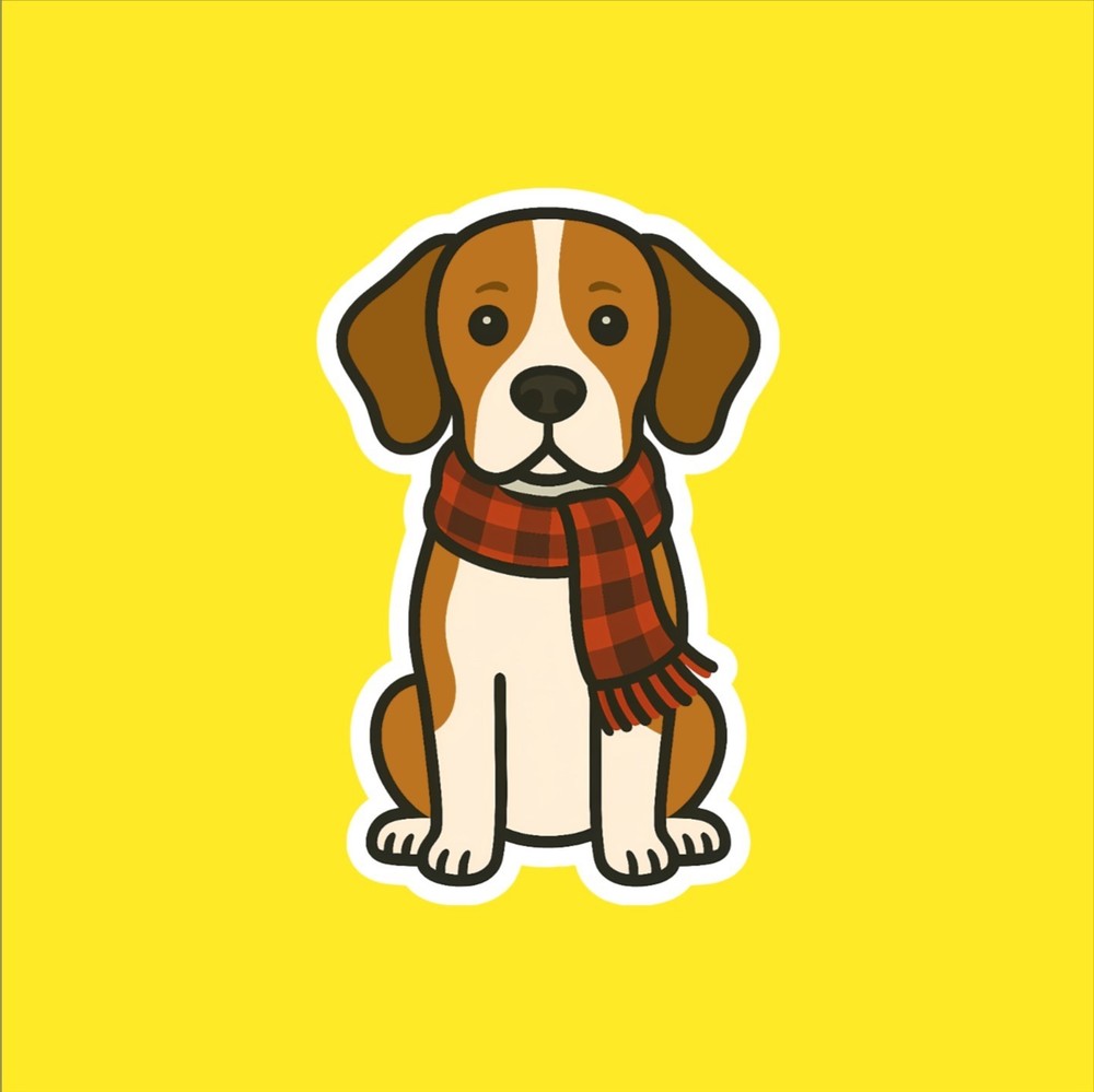 Beagle in Scarf Sticker
