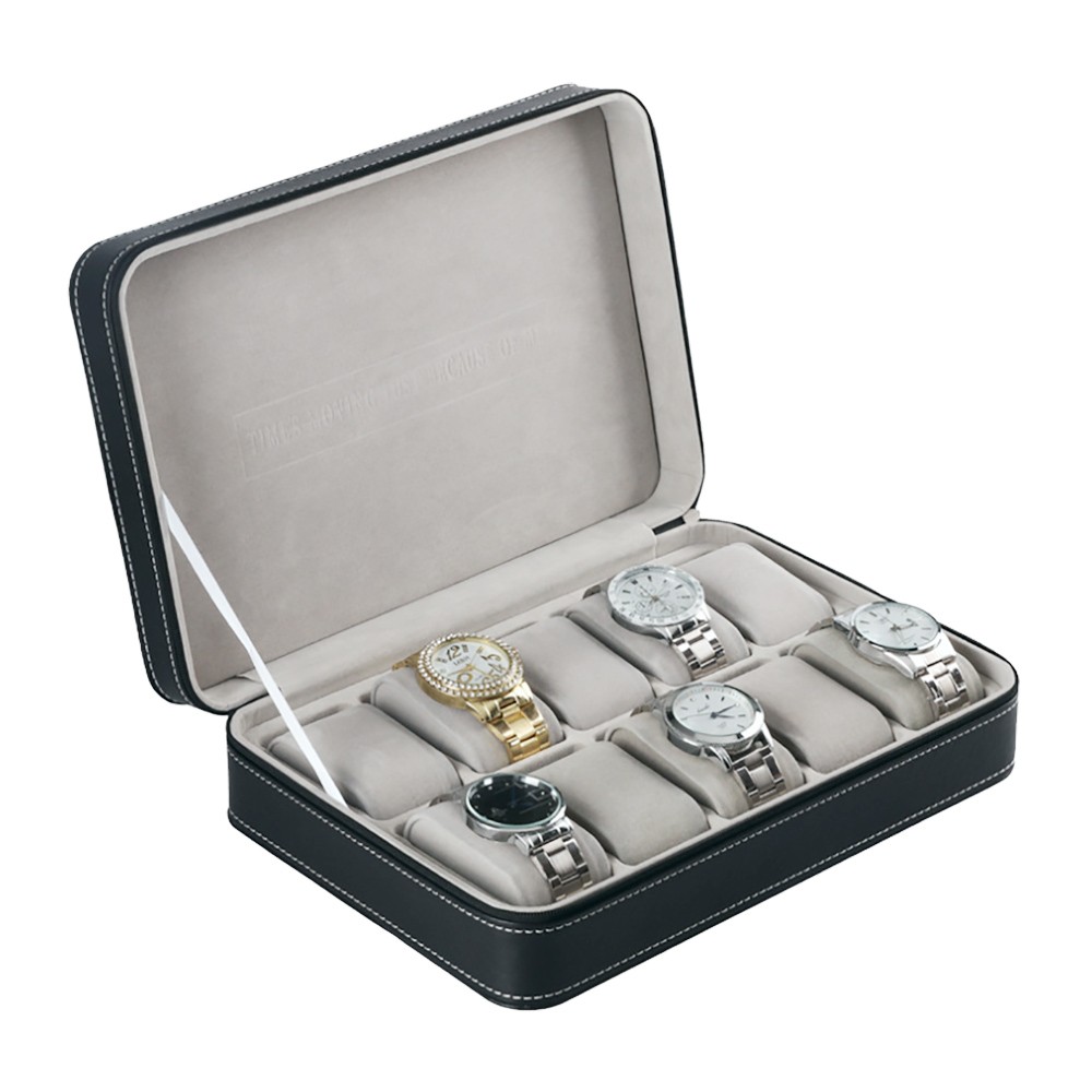New Multiple Sizes Watch Display Case Storage Box Case | Leather Rounded Corner