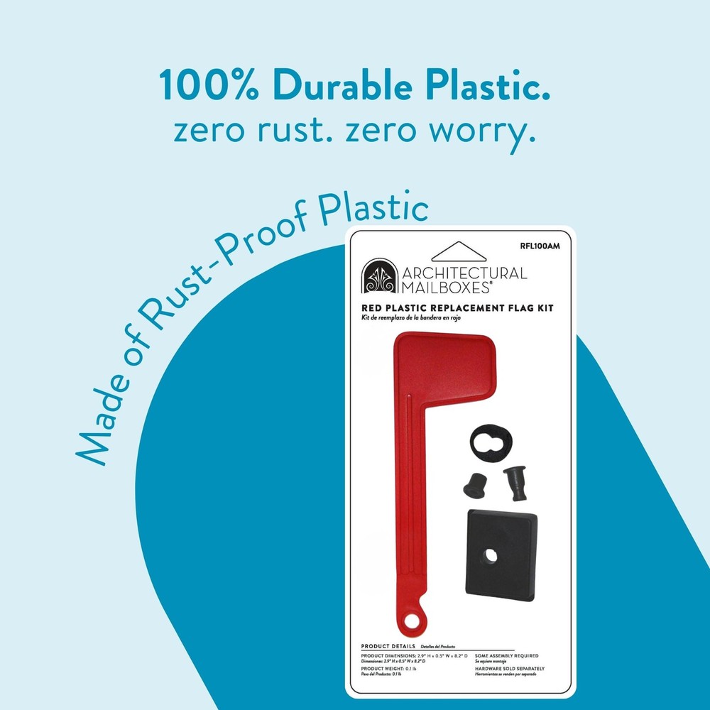 Architectural Mailboxes Plastic Mailbox Flag Replacement Kit, Red