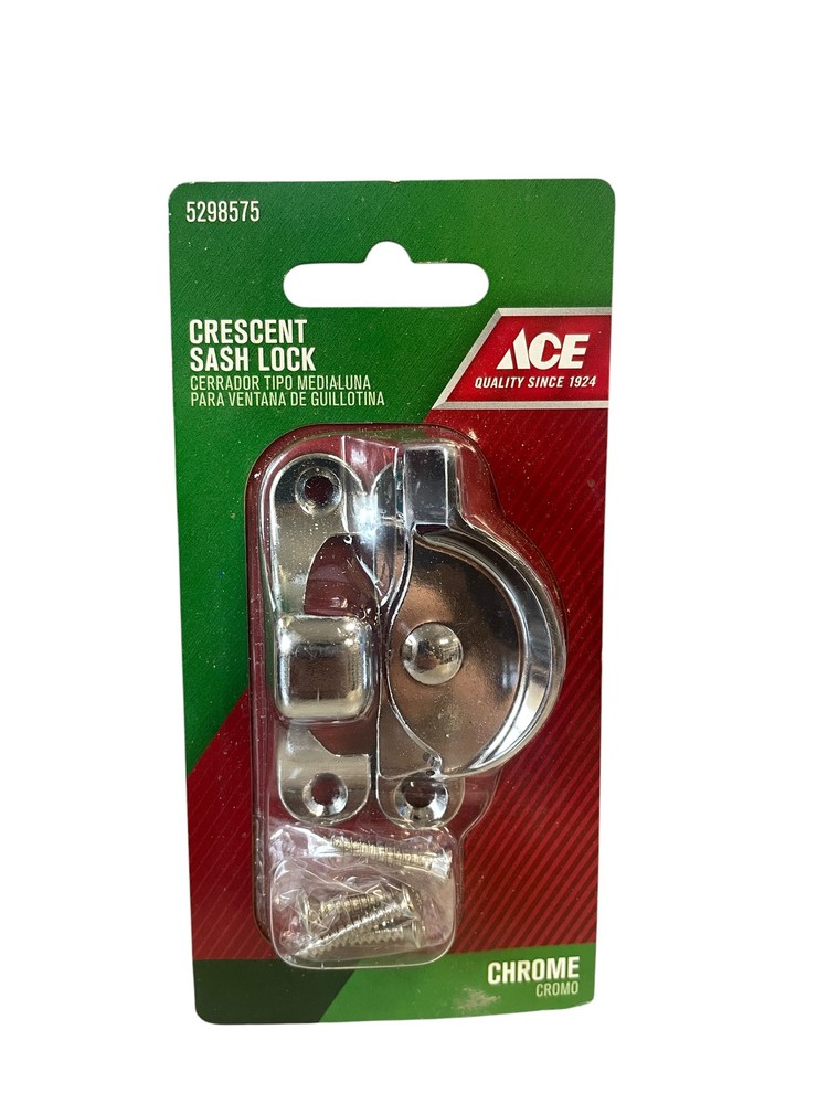 ACE Crescent Sash Lock Chrome Window Hardware Security Latch 5298575