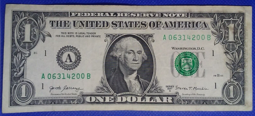 2017 A Serial Number Insufficient Light Inking Error On All Digits