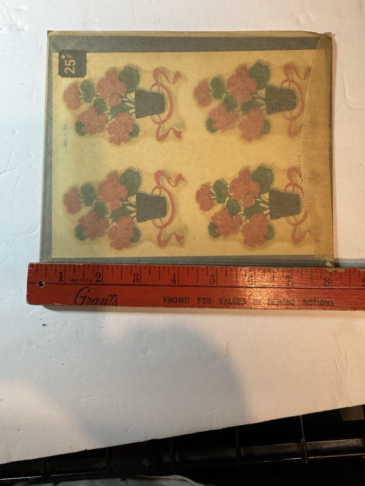 Vtg Myercord Geranium Flower Decal