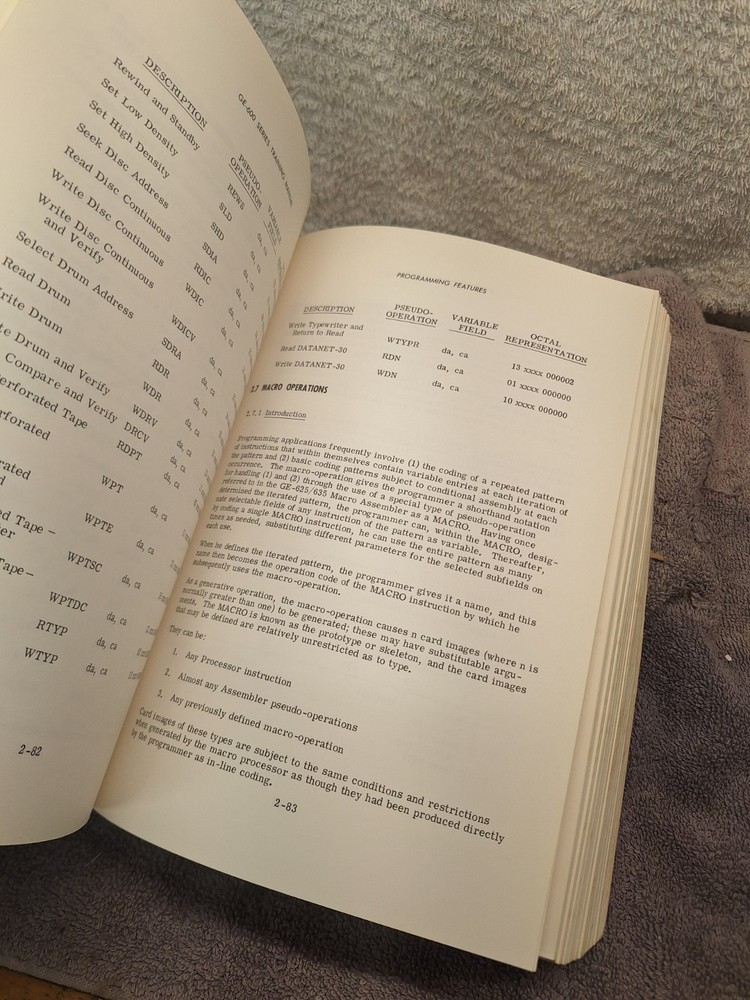 Vintage GE-600 Series GMAP Training Manual Program Language Book