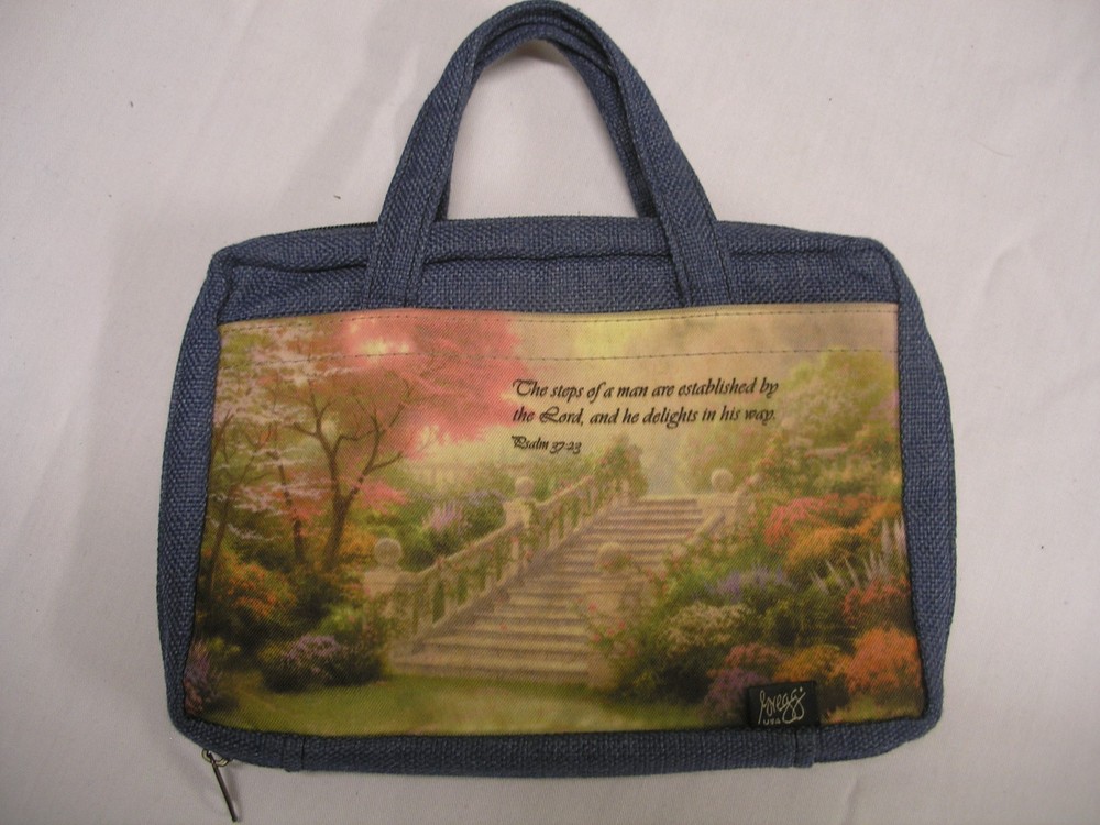 BIBLE BAG, BLUE WITH ZIPPER CLOSURE