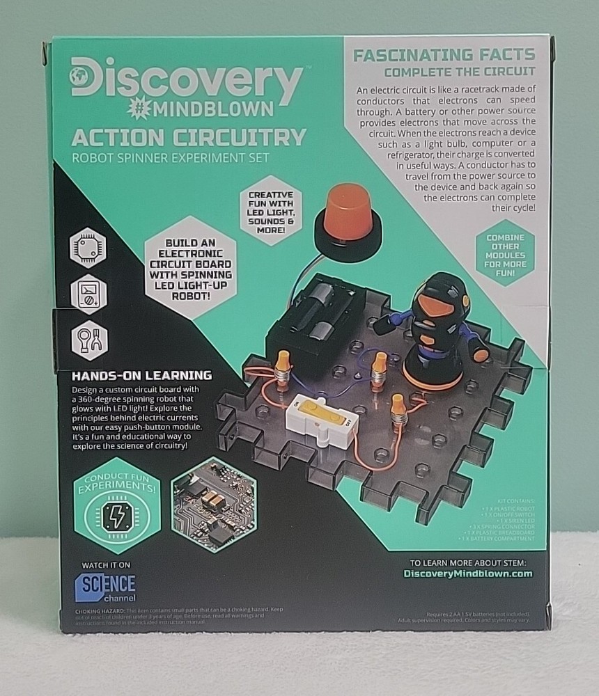 DISCOVERY MINDBLOWN ACTION CIRCUITRY ROBOT SPINNER EXPERIMENT SET - Kids 8+- NEW