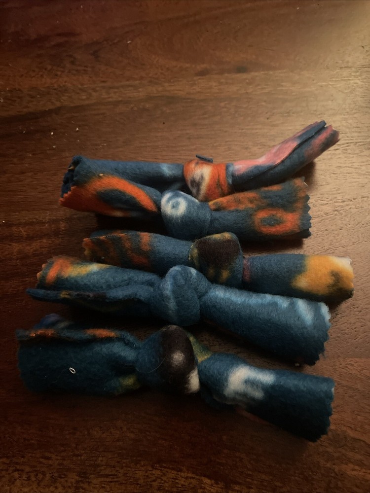 Handmade Bow Tie Shaped Cat Toy With Catnip Inside Multicolored 5 Pack