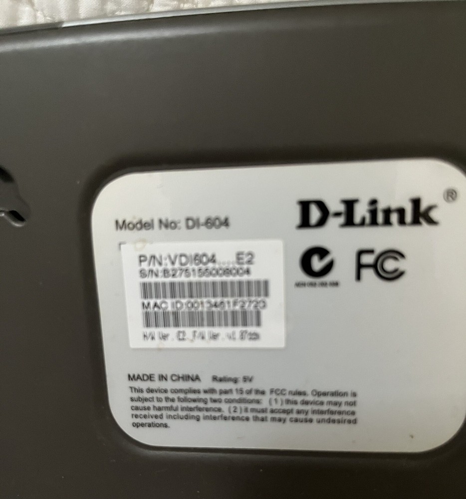 D-Link DI-604 4-Port 10/100 Wired Router