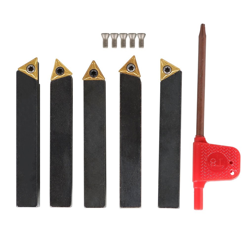 3/8" Indexable Carbide Insert Turning Tooling Bit Holder Set For Lathe US 5Pcs