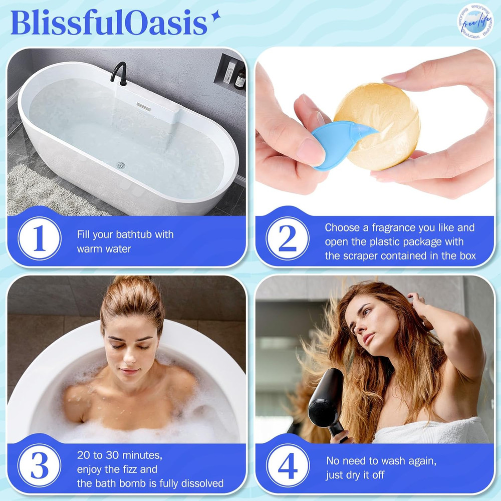 Bath Bombs Set 24 Pcs Shower Bombs with 6 Refreshing Scents Perf