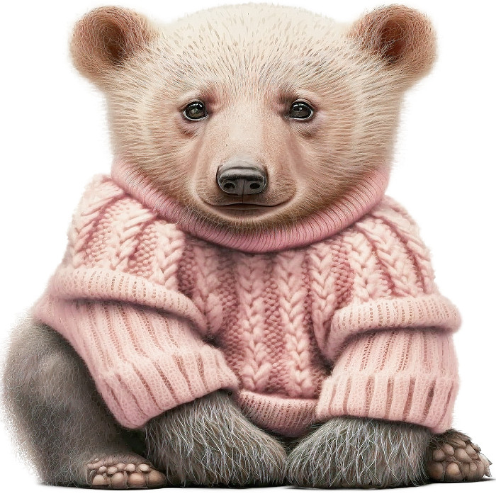 30 Custom Cute Winter Sweater Bear Personalized Address Labels
