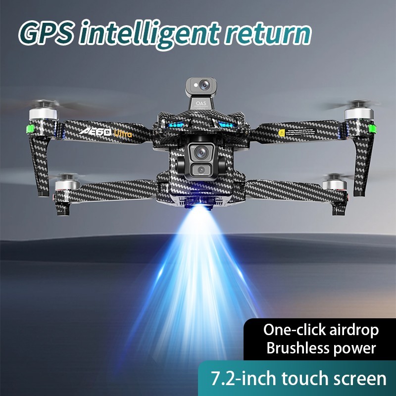 AE60 Screen Control Drone GPS FPV 7KM 3-axis Gimbal 4K Camera Obstacle Avoidance