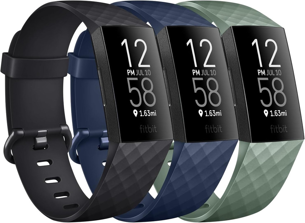PACK 3 Silicone Bands for Fitbit Charge 4 / Fitbit Charge 3 / Charge 3 SE Replac