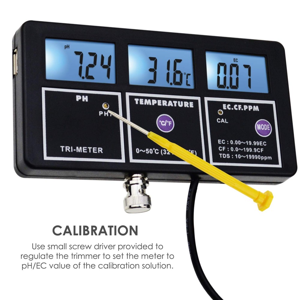 5-in-1 Water Quality Multi-Parameter PH EC CF TDS (ppm) Temperature Test Mete...
