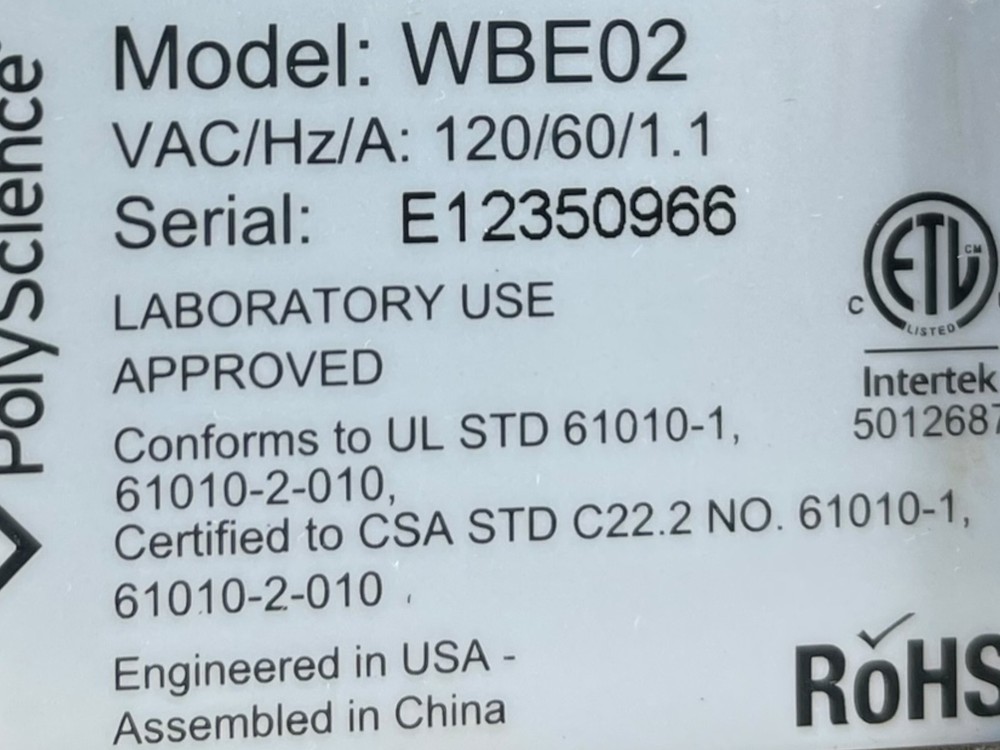 Polyscience WBE02 Water Bath