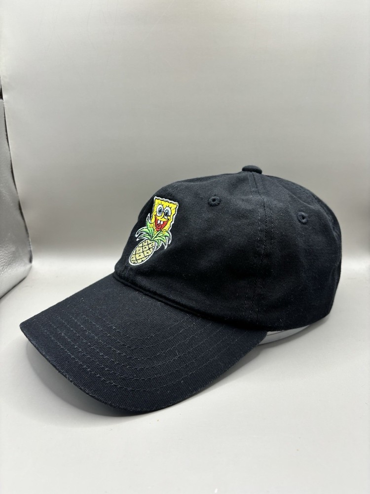 SpongeBob Hat Cap Kids Strapback Black Adjustable Pineapple Logo