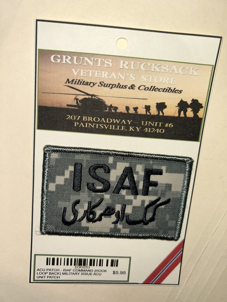 U.S. ARMY I.S.A.F. COMMAND (AFGHANISTAN) / ACU UNIT PATCH [HOOK/LOOP REVERSE]