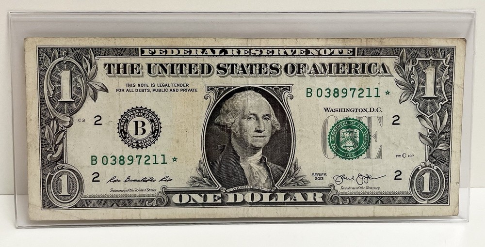 $1 2013 B Duplicate FW Star Note B03897211