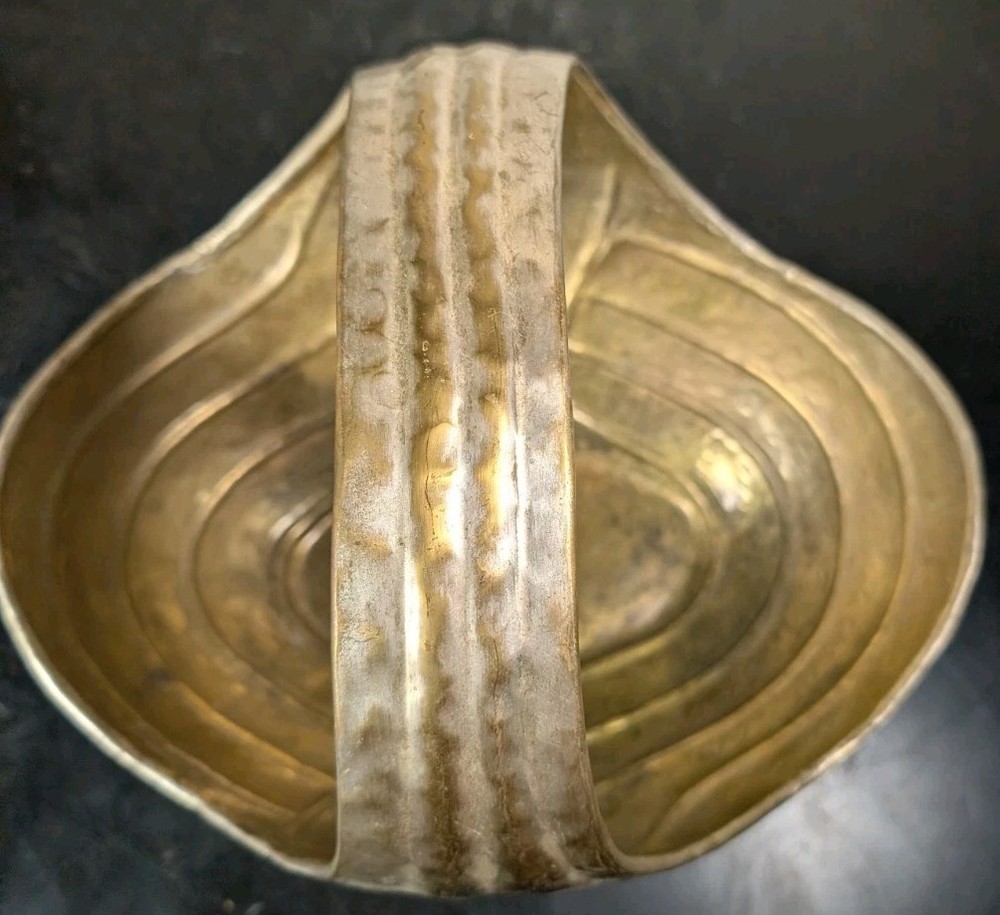 Handcrafted By Goldinger Silversmiths Basket Hammered Pattern Beautiful