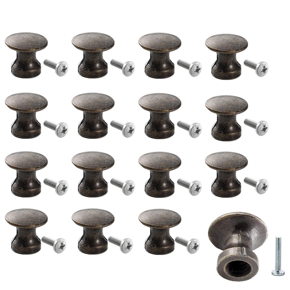 16PCS Bronze Mini Cabinet Knobs 1/2” Drawer Pulls Jewelry Box Handles