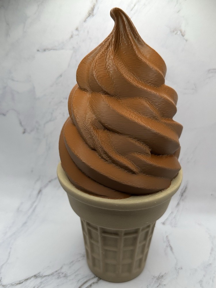 Oversized 10” Soft Serve Ice Cream Cone Display Prop - Chocolate
