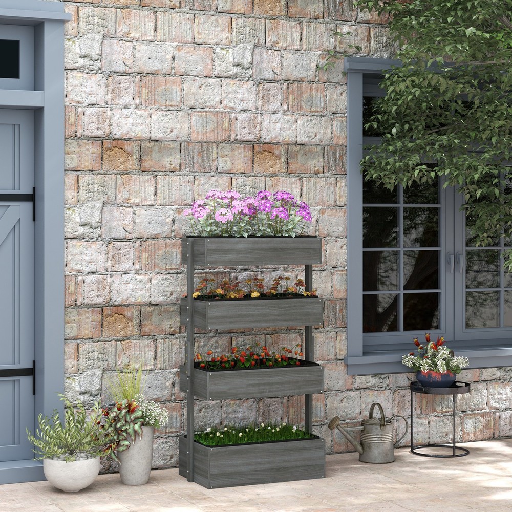 Vertical 4 Tier Raised Garden Bed